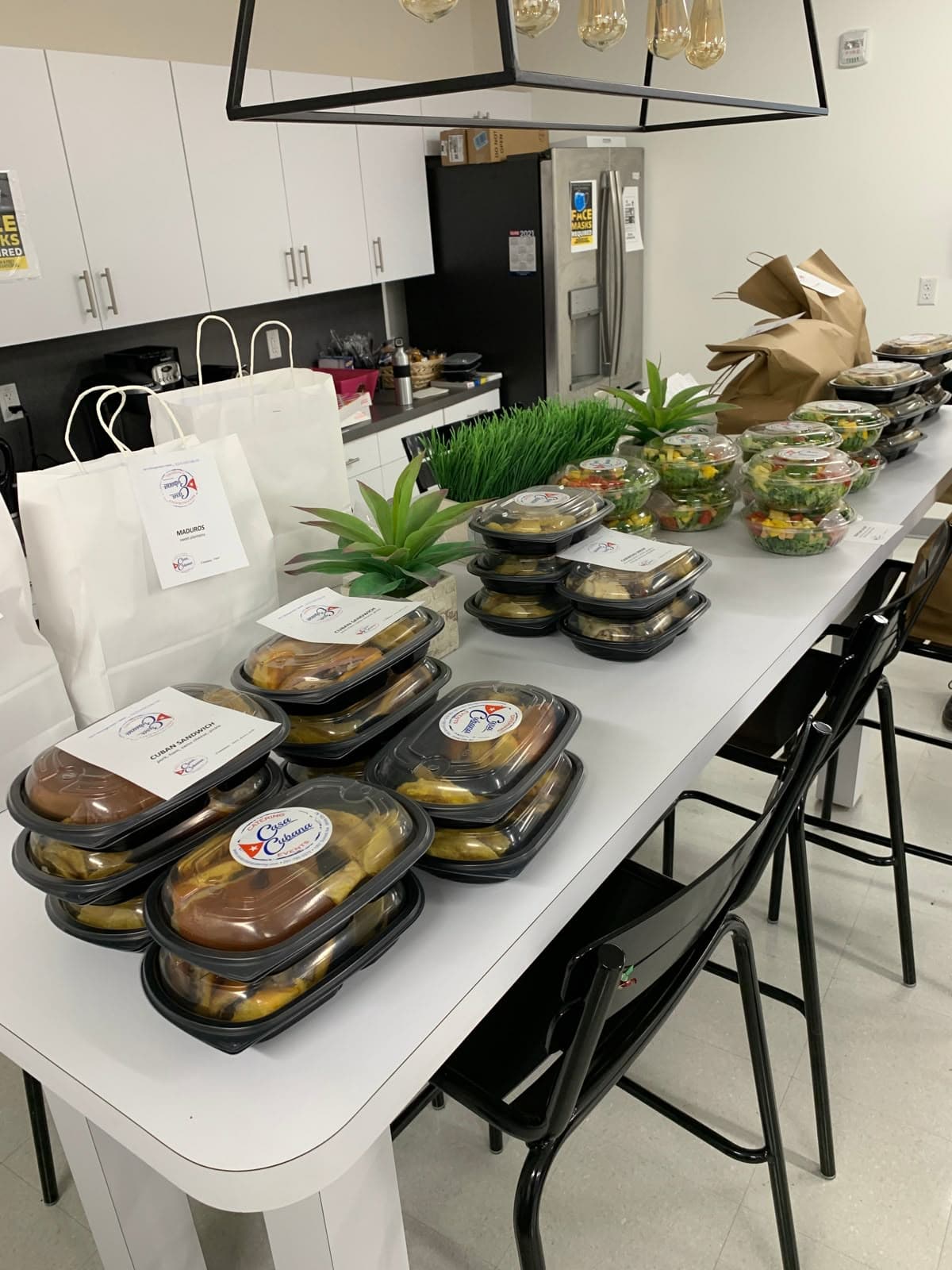 Client office celebration setup